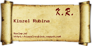 Kiszel Rubina névjegykártya